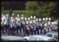 Photograph of the ECU marching band performing during the 1976 ECU Homecoming parade